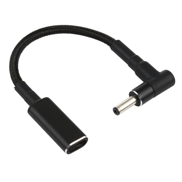 PD 100W 18.5-20V 4.0 x 1.35mm Elbow to USB-C / Type-C Adapter Nylon Braid Cable