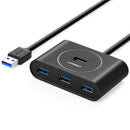 UGREEN Portable Super Speed 4 Ports USB 3.0 HUB Cable Adapter, Not Support OTG, Cable Length: 1m(Black)