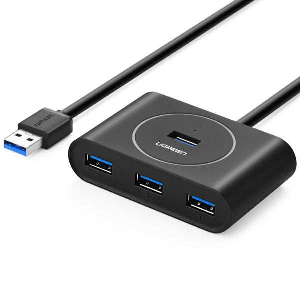 UGREEN Portable Super Speed 4 Ports USB 3.0 HUB Cable Adapter, Not Support OTG, Cable Length: 1m(Black)
