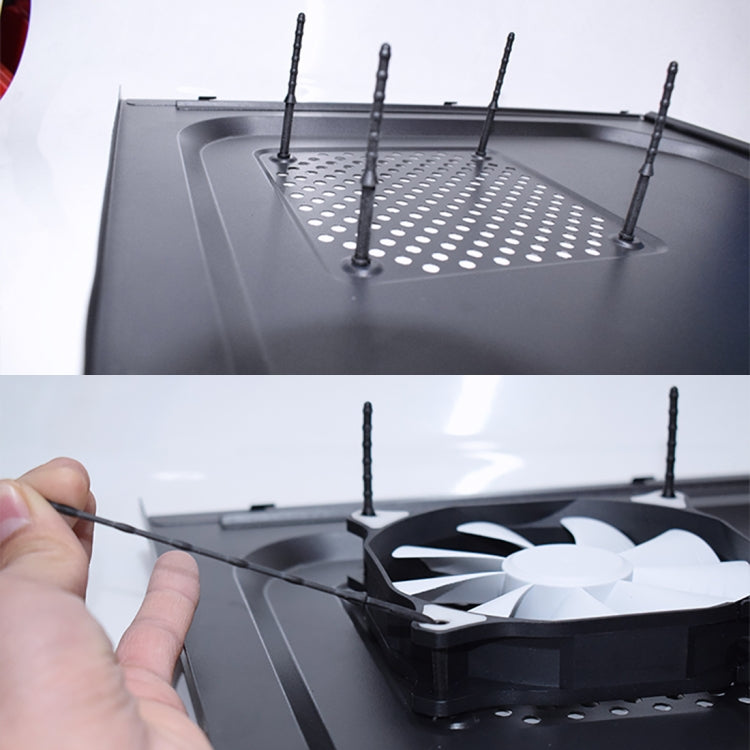 4 PCS 65mm Anti Vibration Soft Damping Nail Rubber Silicone Computer Fan Screw (Black)