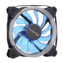 Color LED 12cm 3pin Computer Components Chassis Fan Computer Host Cooling Fan Silent Fan Cooling, with Power Connection Cable & Blue Light(Blue)