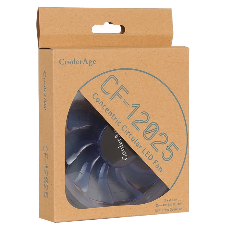 Color LED 12cm 3pin Computer Components Chassis Fan Computer Host Cooling Fan Silent Fan Cooling, with Power Connection Cable & Blue Light(Blue)