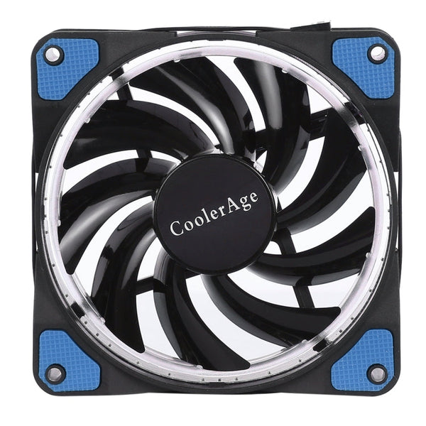 Color LED 12cm 4pin Computer Components Chassis Fan Computer Host Cooling Fan Silent Fan Cooling with Blue Light(Blue)