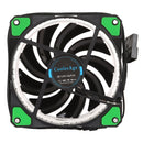 Color LED 12cm 3pin Computer Components Chassis Fan Computer Host Cooling Fan Silent Fan Cooling, with Power Connection Cable & Green Light(Green)