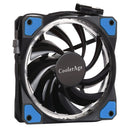 Color LED 12cm 3pin Computer Components Chassis Fan Computer Host Cooling Fan Silent Fan Cooling, with Power Connection Cable & Blue Light(Blue)
