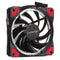 Color LED 12cm 3pin Computer Components Chassis Fan Computer Host Cooling Fan Silent Fan Cooling, with Power Connection Cable & Red Light(Red)