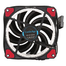 Color LED 12cm 3pin Computer Components Chassis Fan Computer Host Cooling Fan Silent Fan Cooling, with Power Connection Cable & Red Light(Red)