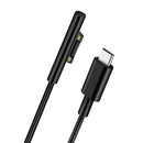 Surface Pro 7 / 6 / 5 to USB-C / Type-C Male Interfaces Power Adapter Charger Cable for Microsoft Surface Pro 7 / 6 / 5 / 4 / 3 / Microsoft Surface Go(Black)