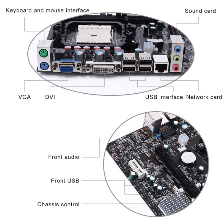 Computer Motherboard AMD A55 FM1 DDR3 Supports X4 631 / 641 A / E Series with Graphics Interface