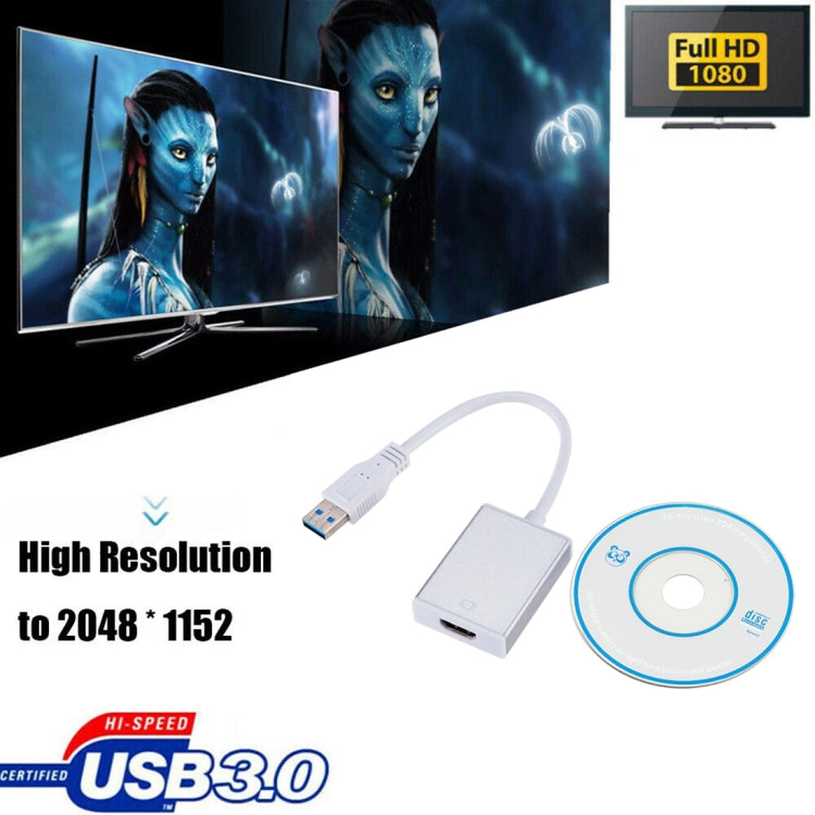 External Graphics Card Converter Cable USB3.0 to HDMI(Silver)