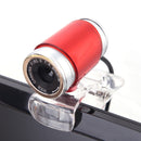 HXSJ A860 30fps 480P HD Webcam for Desktop / Laptop, with 10m Sound Absorbing Microphone, Length: 1.4m(Red)