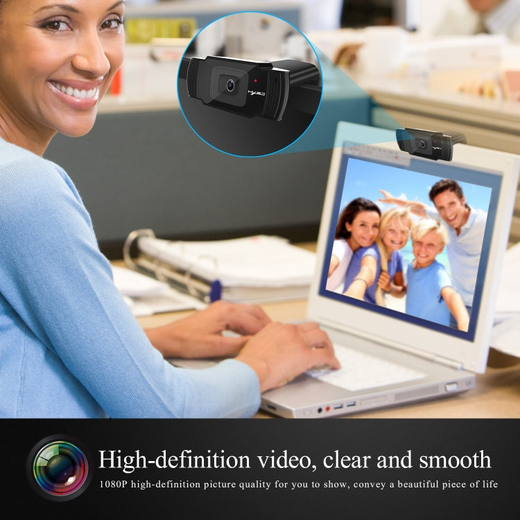 HXSJ S70 30fps 5 Megapixel 1080P Full HD Autofocus Webcam for Desktop / Laptop / Android TV, with Noise Reduction Microphone, Cable Length: 1.4m