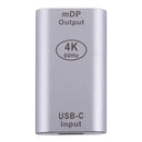 Type-C / USB-C Female to Mini DP Female Aluminium Alloy Adapter (Silver)