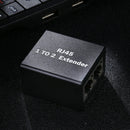 RJ45 1 to 2 Aluminum Alloy Expansion Head Extender (Black)