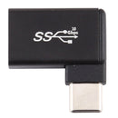 Type-C / USB-C Male to USB 3.0 Female 90 Degree Elbow Head Aluminium Alloy Adapter (Black)