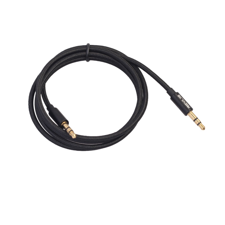 REXLIS 3629 3.5mm Male to Male Car Stereo Gold-plated Jack AUX Audio Cable for 3.5mm AUX Standard Digital Devices, Length: 1m
