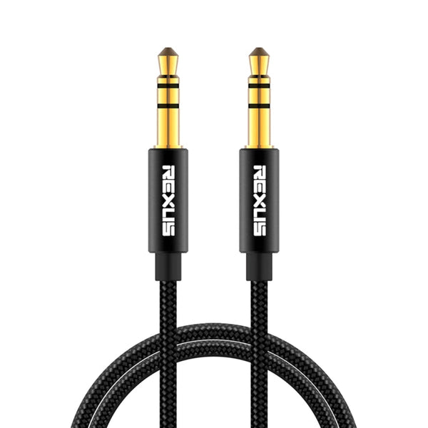 REXLIS 3629 3.5mm Male to Male Car Stereo Gold-plated Jack AUX Audio Cable for 3.5mm AUX Standard Digital Devices, Length: 1.8m