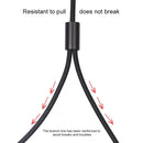 REXLIS 3635 3.5mm Male to Dual RCA Gold-plated Plug Black Cotton Braided Audio Cable for RCA Input Interface Active Speaker, Length: 1m