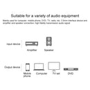 REXLIS 3635 3.5mm Male to Dual RCA Gold-plated Plug Black Cotton Braided Audio Cable for RCA Input Interface Active Speaker, Length: 1m