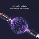 REXLIS 3635 3.5mm Male to Dual RCA Gold-plated Plug Black Cotton Braided Audio Cable for RCA Input Interface Active Speaker, Length: 1m