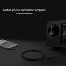 REXLIS 3635 3.5mm Male to Dual RCA Gold-plated Plug Black Cotton Braided Audio Cable for RCA Input Interface Active Speaker, Length: 1.8m