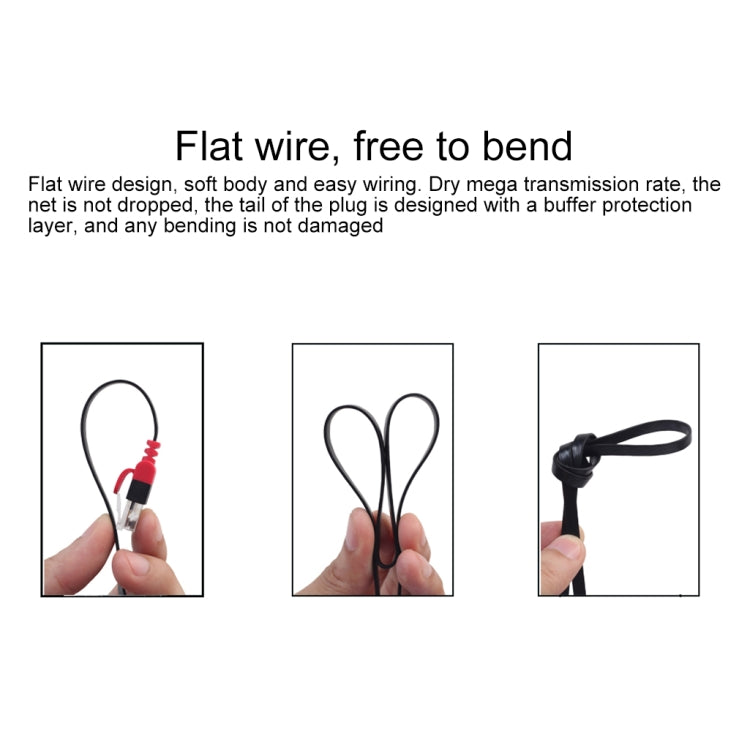 REXLIS CAT6-3 CAT6 Flat Ethernet Unshielded Gigabit RJ45 Network LAN Cable, Length: 5m