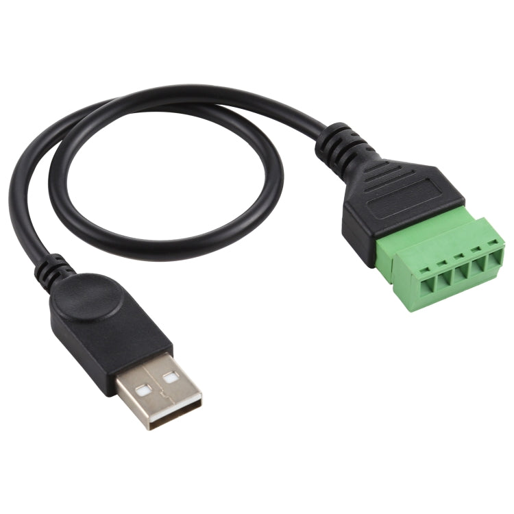 USB Male to 5 Pin Pluggable Terminals Solder-free USB Connector Solderless Connection Adapter Cable, Length: 30cm