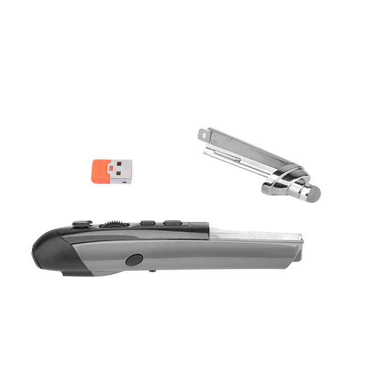 PR-08 6-keys Smart Wireless Optical Mouse with Stylus Pen & Laser Function (Grey)
