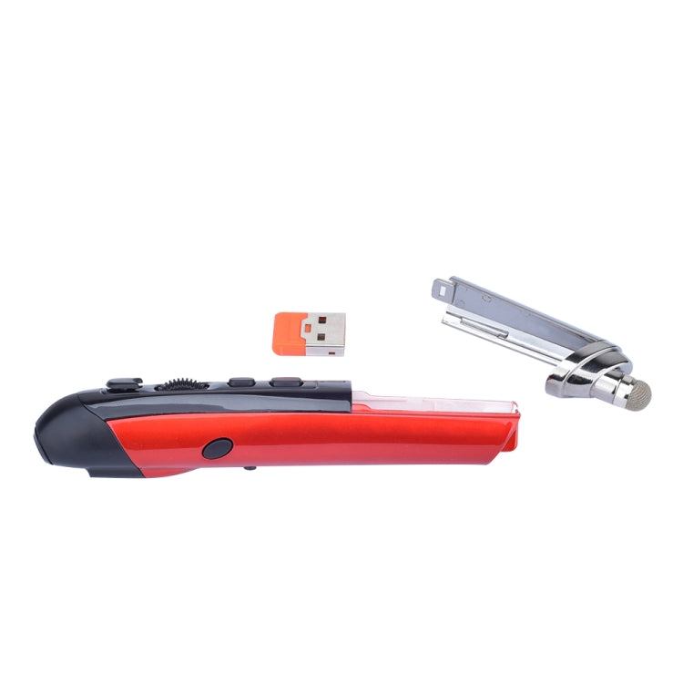 PR-08 6-keys Smart Wireless Optical Mouse with Stylus Pen & Laser Function (Red)
