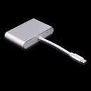 USB-C / Type-C 3.1 to VGA & HDMI & 3.5mm Video Audio Adapter, For Laptop & Notebook & MacBook 12 inch & MacBook Pro(Silver)