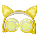 USB Charging Foldable Glowing Cat Ear Headphone Gaming Headset with LED Light & AUX Cable, For iPhone, Galaxy, Huawei, Xiaomi, LG, HTC and Other Smart Phones(Yellow)