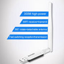 Tenda U1 Portable 300Mbps Wireless USB WiFi Adapter External Receiver Network Card with Antenna(White)