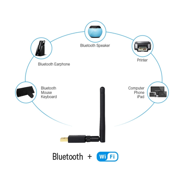 EDUP EP-AC1661 2 in 1 Bluetooth 4.2 + Dual Band 11AC 600Mbps High Speed Wireless USB Adapter WiFi Receiver