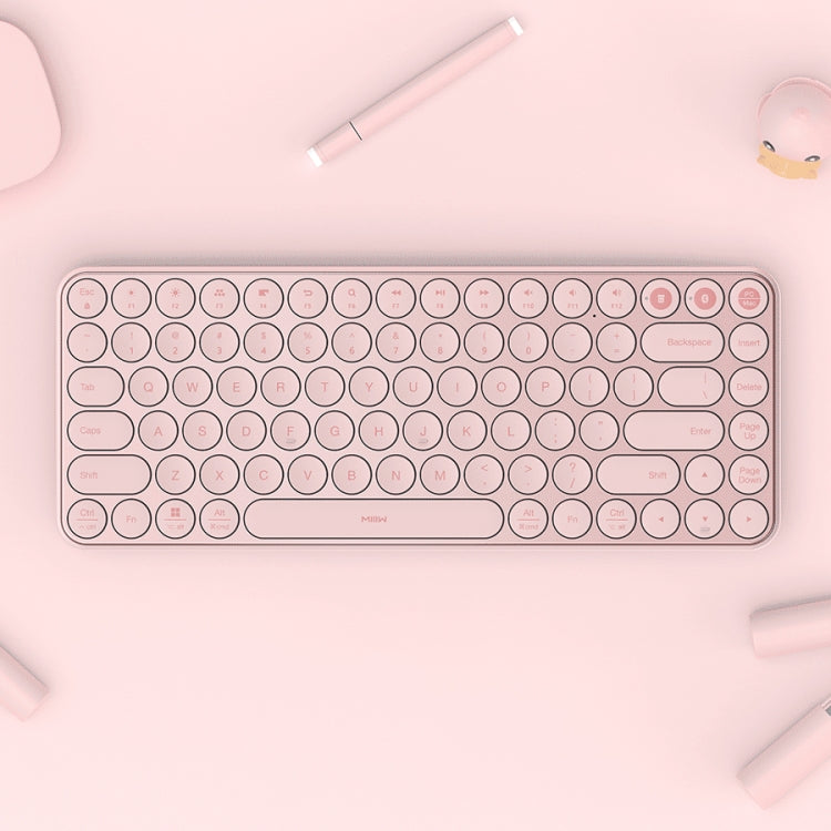 Original Xiaomi MIIIW 85 Keys 2.4GHz Mini Bluetooth Dual-Mode Wireless Keyboard(Pink)