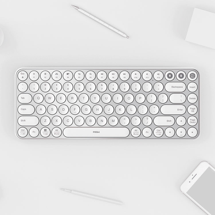 Original Xiaomi MIIIW 85 Keys 2.4GHz Mini Bluetooth Dual-Mode Wireless Keyboard(White)