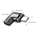 X20 100W PD USB-C / Type-C Female to USB-C / Type-C Elbow Magnetic Charging Adapter(Black)