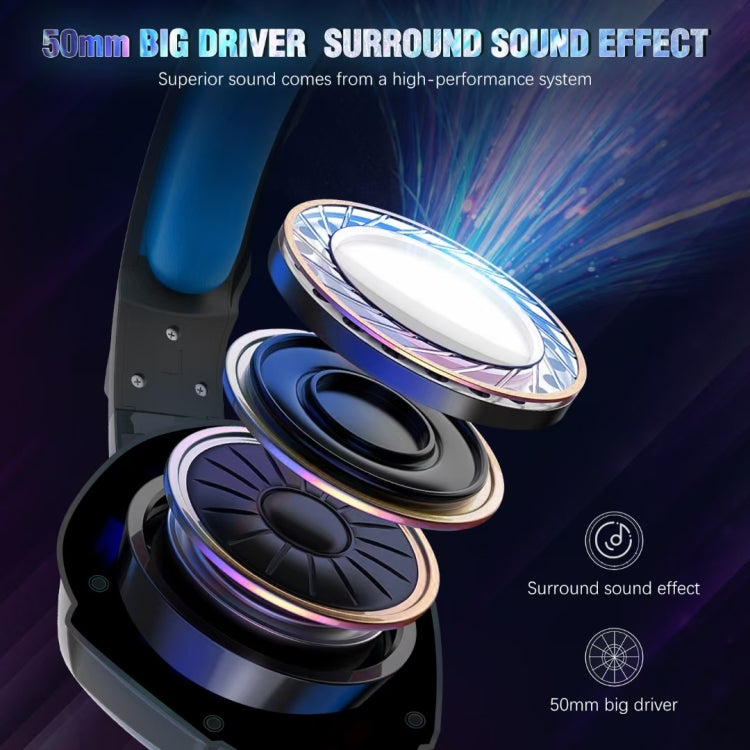 Soulbytes S11 USB + 3.5mm 4 Pin Adjustable LED Light Gaming Headset with Mic (Red)