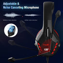 Soulbytes S11 USB + 3.5mm 4 Pin Adjustable LED Light Gaming Headset with Mic (Red)