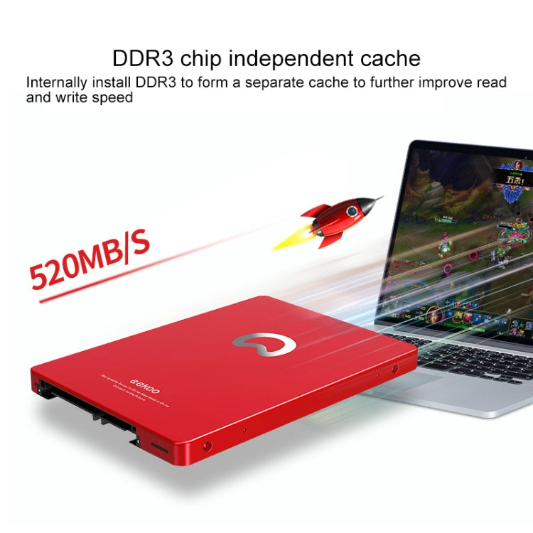 eekoo V100 480GB SSD SATA3.0 6Gb / s 2.5 inch TLC Solid State Hard Drive with 4GB Independent Cache, Read Speed: 500MB / s, Write Speed: 420MB / s(Red)