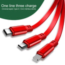 1.2m 3.5A Max 3 in 1 USB to USB-C / Type-C + 8Pin + Micro USB Retractable Charging Cable(Black)