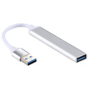 A-809 4 x USB 3.0 to USB 3.0 Aluminum Alloy HUB Adapter (Silver)
