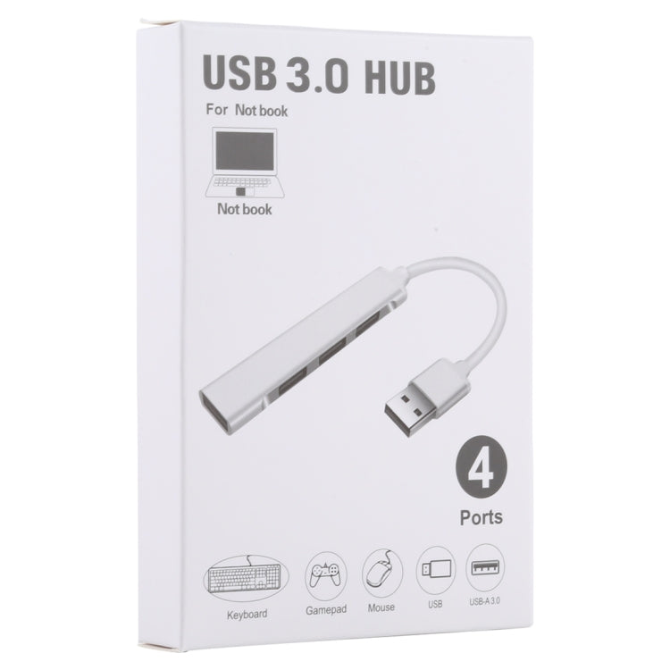A-809 4 x USB 3.0 to USB 3.0 Aluminum Alloy HUB Adapter (Silver)