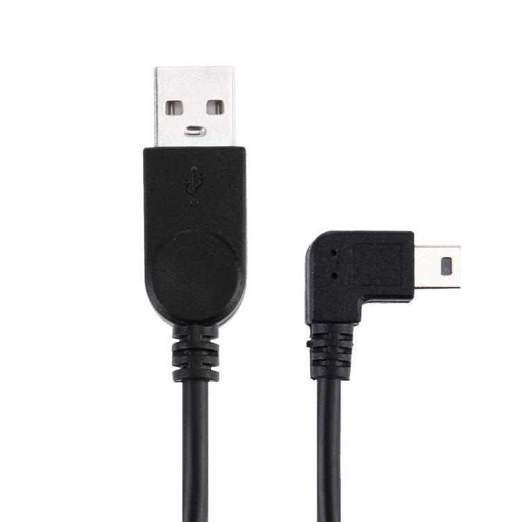 90 Degree Angle Left Mini USB to USB Data / Charging Cable, Length: 28cm