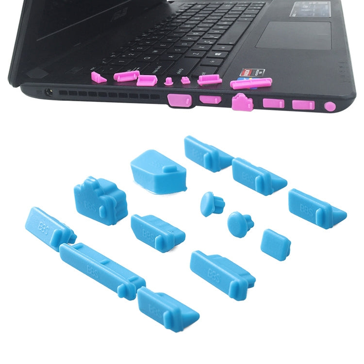 13 in 1 Universal Silicone Anti-Dust Plugs for Laptop(Blue)