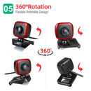 HXSJ A849 480P Adjustable 360 Degree HD Video Webcam PC Camera with Microphone(Black Silver)