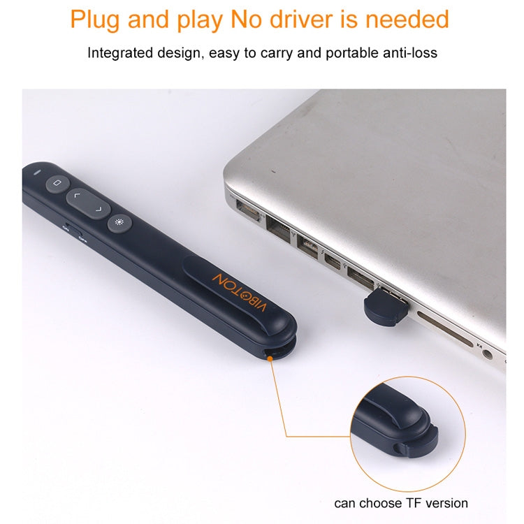 VIBOTON PP936 3R 2.4GHz Wireless Transmission Multimedia Presenter with 650mm Red Light Laser Pointer & USB Receiver for Projector / PC / Laptop