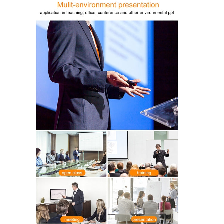 VIBOTON PP936 3R 2.4GHz Wireless Transmission Multimedia Presenter with 650mm Red Light Laser Pointer & USB Receiver for Projector / PC / Laptop