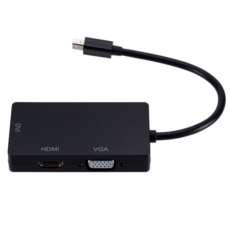 Mini DP to HDMI + DVI + VGA Rectangle Multi-function Converter, Cable Length: 28cm(Black)