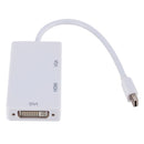 Mini DP to HDMI + DVI + VGA Rectangle Multi-function Converter, Cable Length: 28cm(White)