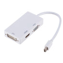 Mini DP to HDMI + DVI + VGA Rectangle Multi-function Converter, Cable Length: 28cm(White)